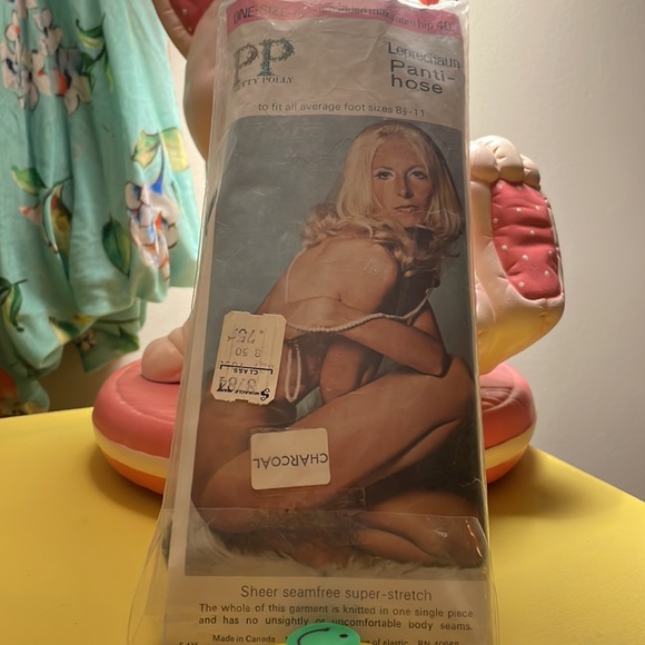 Vintage Pretty Polly Pantihose/Pantyhose Charcoal One Size 1960s/70s 🕺🏼 - Picture 3 of 8